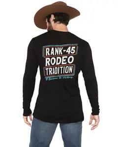 Rank 45 Men's 45&Reg; Rodeo Tradition Long Sleeve Graphic T-Shirt - Rmho25t15-Blk