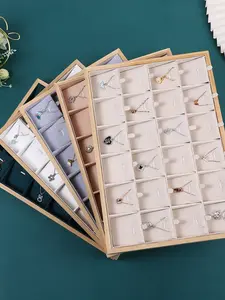 New Bamboo Wood Jewelry Display Tray, Earring Pendant Storage Dish, Jewelry Organizer for Necklaces, Elegant Showcase Tool, Wooden Storage Box, Earring Holder Organizer