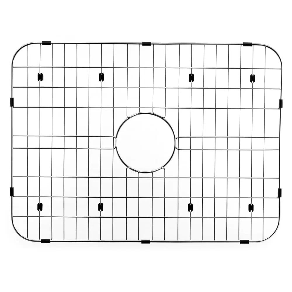 Houzer BG-7500 Wirecraft Bottom Grid - Stainless Steel Wire Mesh Rectangle Contemporary Sink Protection Rack, 23.43x17.12in Noise-Reducing Home Organizer That Cushions Fragile Dishes