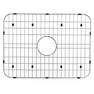 Houzer BG-7500 Wirecraft Bottom Grid - Stainless Steel Wire Mesh Rectangle Contemporary Sink Protection Rack, 23.43x17.12in Noise-Reducing Home Organizer That Cushions Fragile Dishes
