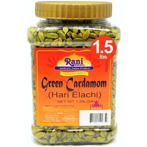 Rani Green Cardamom Pods Spice (Hari Elachi) 24oz (1.5lbs) 680g PET Jar ~ All Natural | Vegan | Gluten Friendly | NON-GMO | Product of India