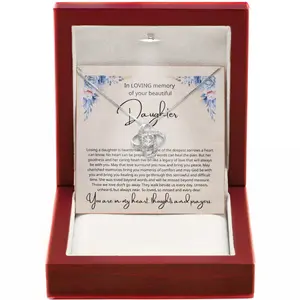 Angel Wing Necklace Forever Loved Memorial Jewelry for Loss of Daughter Healing Sympathy Gift for Parents