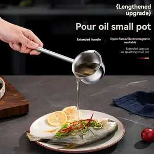 Mini Butter Warmer Pot with Long Handle Skillet Milk Jug, Silver Color Chocolate Candy Coffee Tea Heater, 300ML Capacity