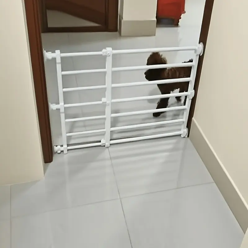 Carbon Steel Adjustable Expandable Pet Gate - No-Drill Indoor Safety Barrier for Small/Medium Dogs & Cats, Anti-Slip Stability Design, Easy Installation, Home Use Pet Door Fence Gift Idea