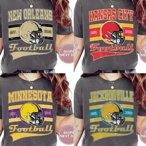 Retro All Team Football T-shirt, Vintage Sports Graphic Tee, Classic Streetwear Outfit, Comfortable Daily Wear, Great Gift For Football Fans