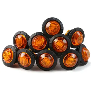 12V Round Flush Mount LED Side Marker Light, Waterproof LED Side Marker Light, Trailer Lights for Cars, Trucks, ATVs & Boats, Car Lighting Accessories