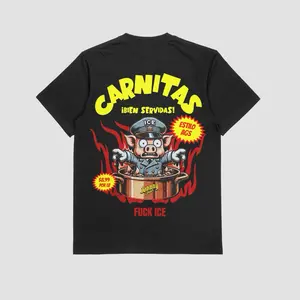 Carnitas ICE T-shirt - Black Tee with Bold Graphic Design Streetwear Summer