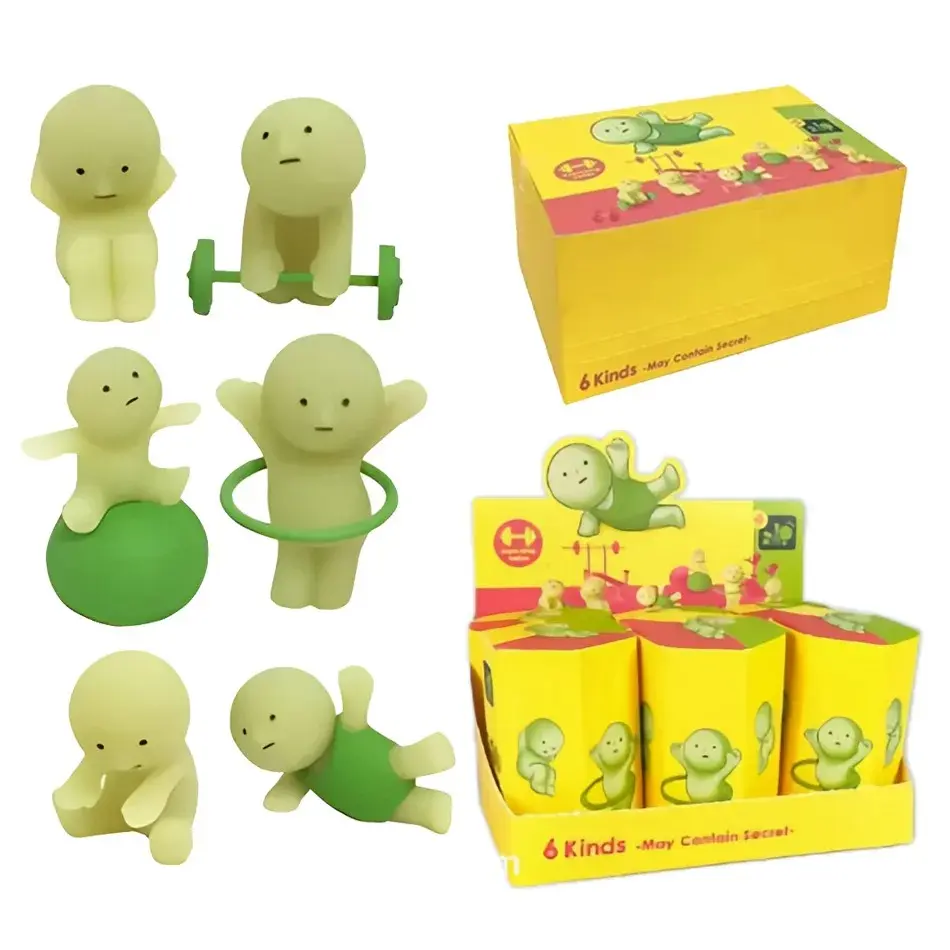 A Multiple Series Noctilucent Green Doll Blind Mystery Box Action Figures Decoration Desktop Model Toy For Gift Surprise