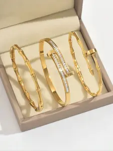 Vintage Flower Design Cuff Bangle, Fashionable Adjustable Bracelet for Women & Girls, Trendy All-match & Exquisite Jewelry for Birthday Gift, Rhinestone Bangle Bracelet