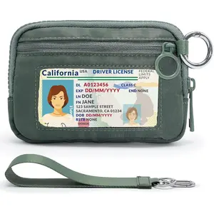 The Iris Wallet for Women Mini Zip Card Case with Clear ID Window Zipper  Purse Lightweight Portable  Wallet