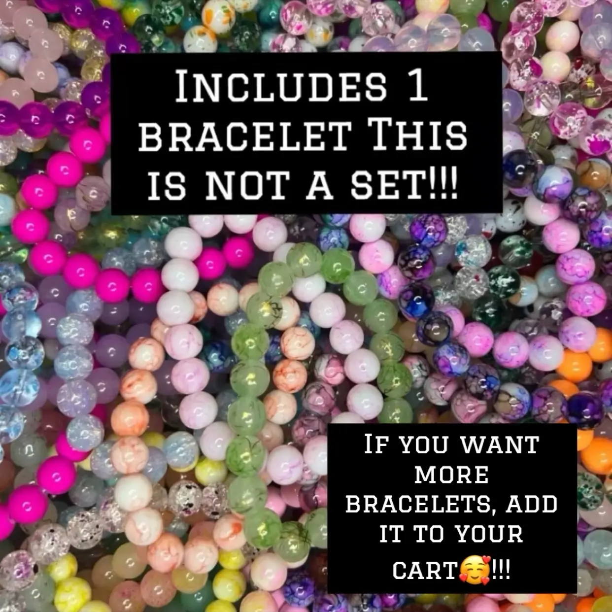 (1) Handmade Beaded Bracelet! Includes 1 bracelet. This is not a set.