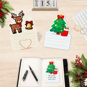 YOOMA Christmas - Themed Sticky Notes Set with Tree & Reindeer Design for Jotting Down Tasks, Notes, Schedules,100-Pack with100pcs Stickers+3pcs Mental Note Card Clip, Notepads,  Adorable Shapd Sticky Notes - Perfect for Organizing Tasks