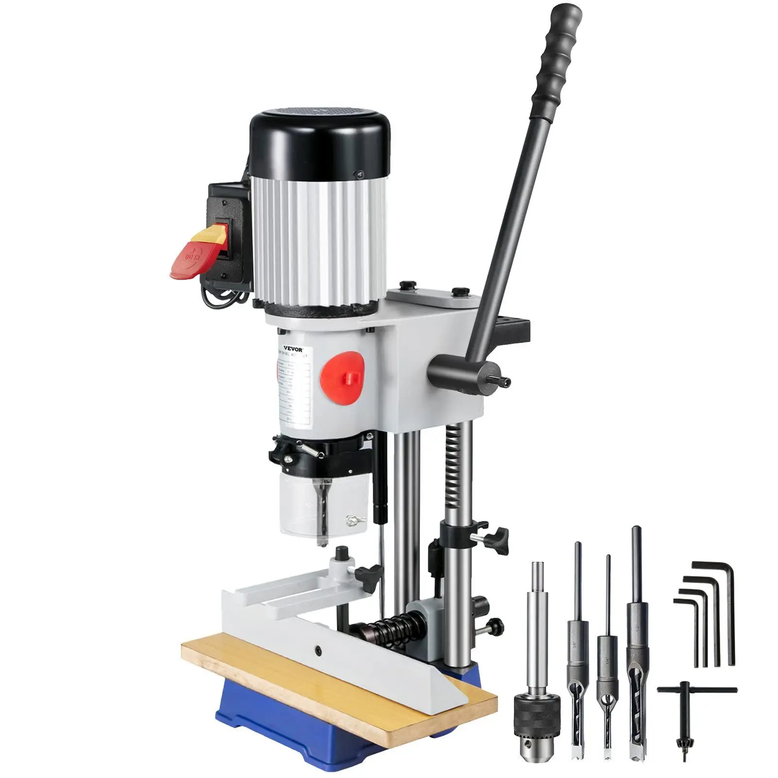 VEVOR Cast Iron Mortise Machine, Hollow Chisel Mortise Tool with Chisel Bit Set for Woodworking