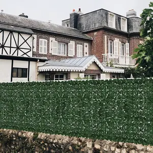 Faux Ivy Privacy Fence Screen Outdoor Expandable Artificial Greenery Roll Fake Hedge Wall Patio Green Plastic Leaf Plant Vine Grass Panels Gate Covering for Garden Yard Balcony