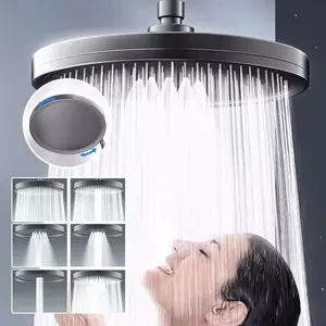 230mm Rainfall Shower Head – 6 Mode High Pressure Large Panel Showerhead Bathroom Faucet
