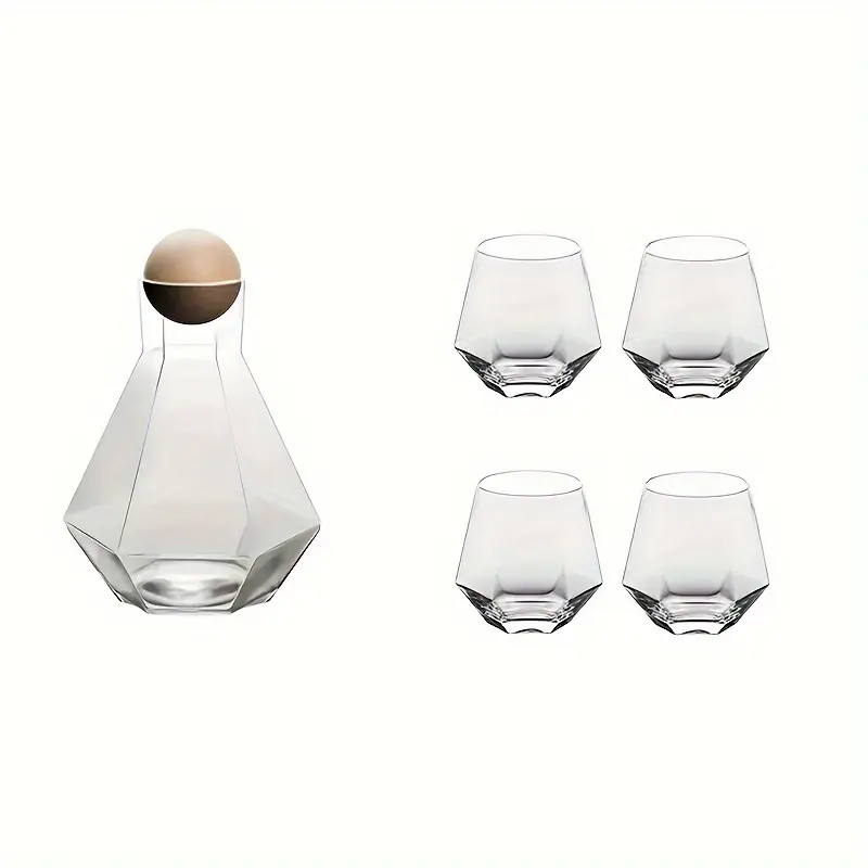 Transparent 1 Pot + 4 Cups