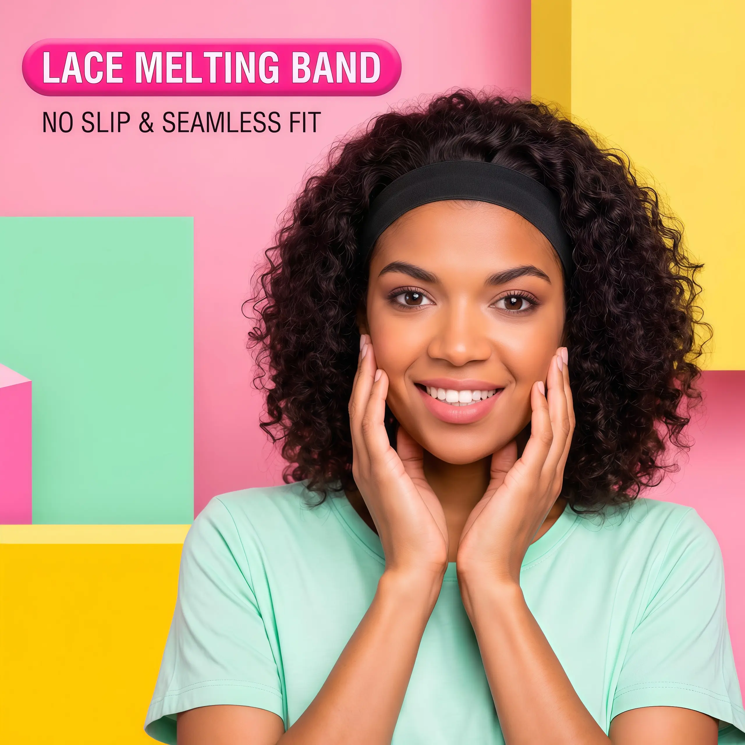 Black headband,lazy elastic headband, widened to prevent slipping, makeup dye anti sticking to forehead, breathable and non tight scalp, can be repeatedly cleaned, versatile for various occasions, comfortable, breathable, non slip, durable and soft fabric