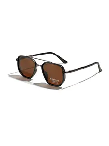 1 Pair of 2025 Summer Geometric Double Beam Retro Sunglasses, classic model, suitable for daily, back to school, travel, beach wear, UV protection, show your personality charm.