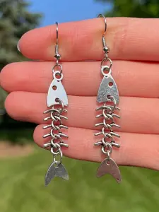 Fish Bone Grunge Earrings for Women, Long Punk Personalized Fish Earrings, Creative Exaggerated Gothic Earring, Y2K Jewelry Gifts