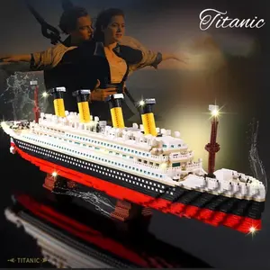 Titanic Building Block Cruise Ship Model Kit, Diy Building Model, 64 cm/25.2 inch Long Assembly Toy Set, Desktop Decoration, Gift, Holiday Present