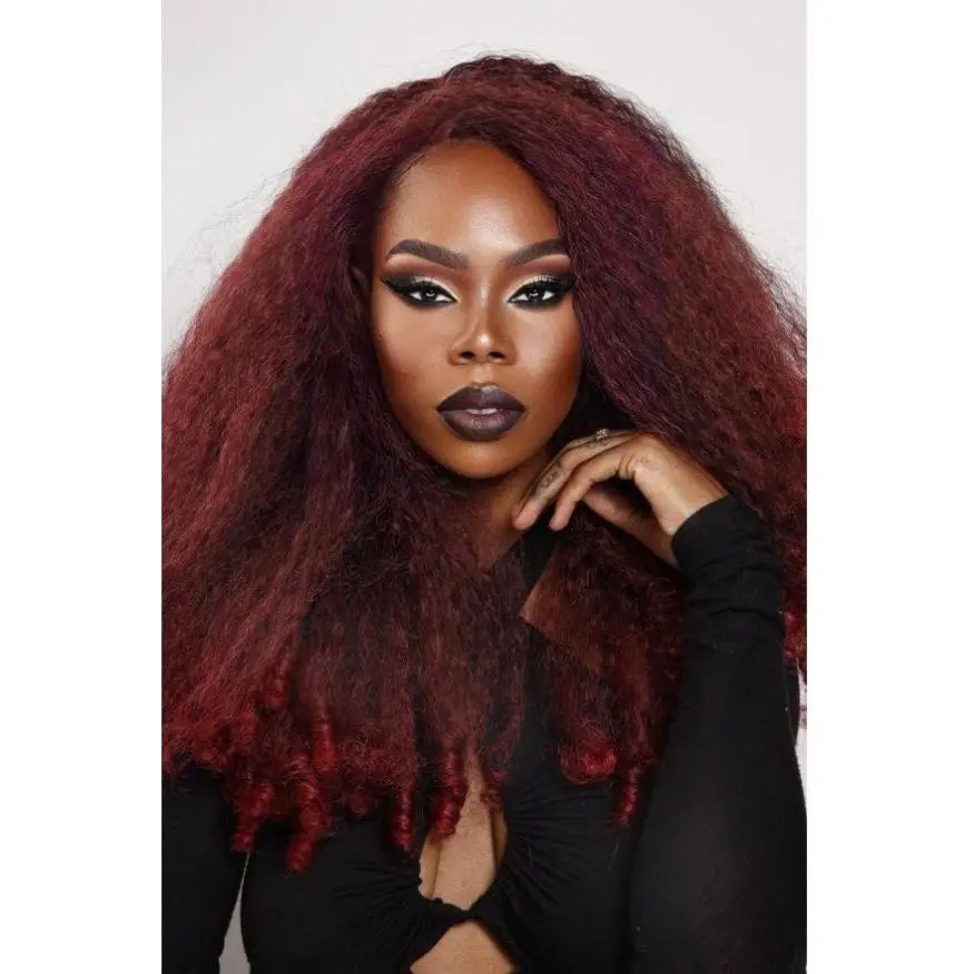 Corin Natural Blow Out Lacefront Synthetic Curly Wig with Baby Hair, Black, 18" Roselike Strands, Side Part, Bouncy Layered Design, First-Timer Friendly