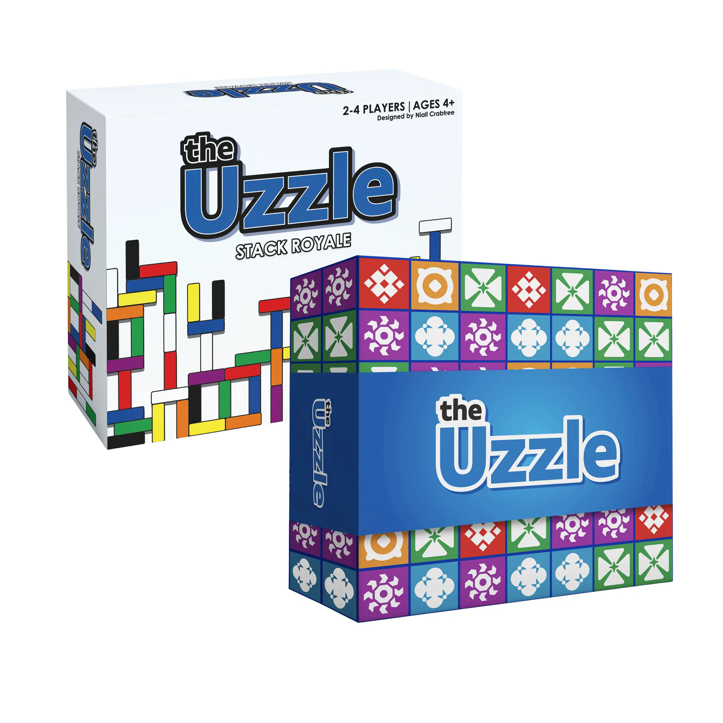 Game Night Duo – Uzzle Original & Stack Royale Board Game Bundle | Ages 4+ | Fast-Paced Family Puzzle & Strategy Games
