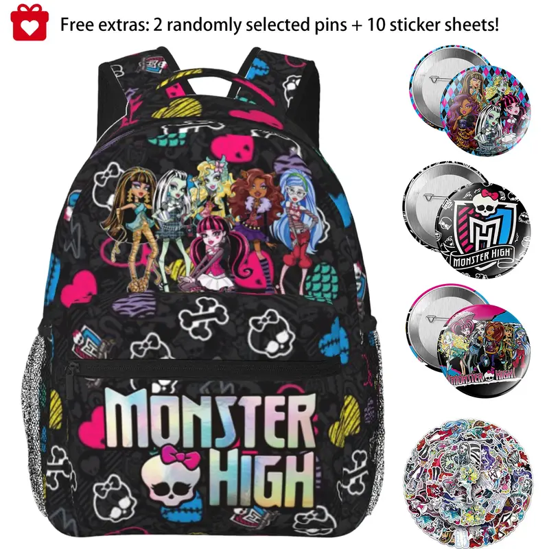 Monster high Backpack Large capacity and Monster high dolls Backpacks utility Monster high doll Laptop Bagpack for Men Women Bookbag for Work Camping Travel for family and friends commemorative gift