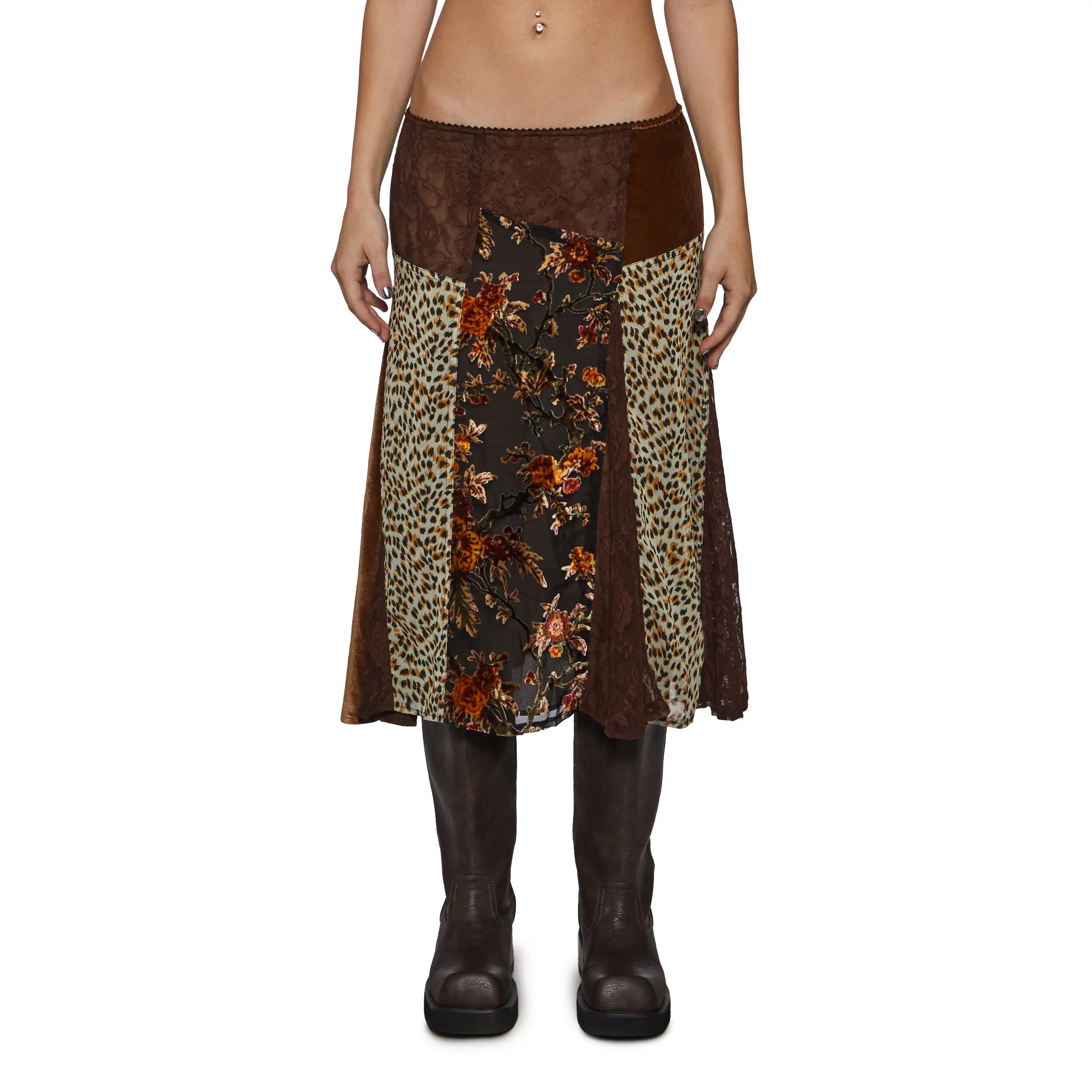 Rowan Patchwork Midi Skirt