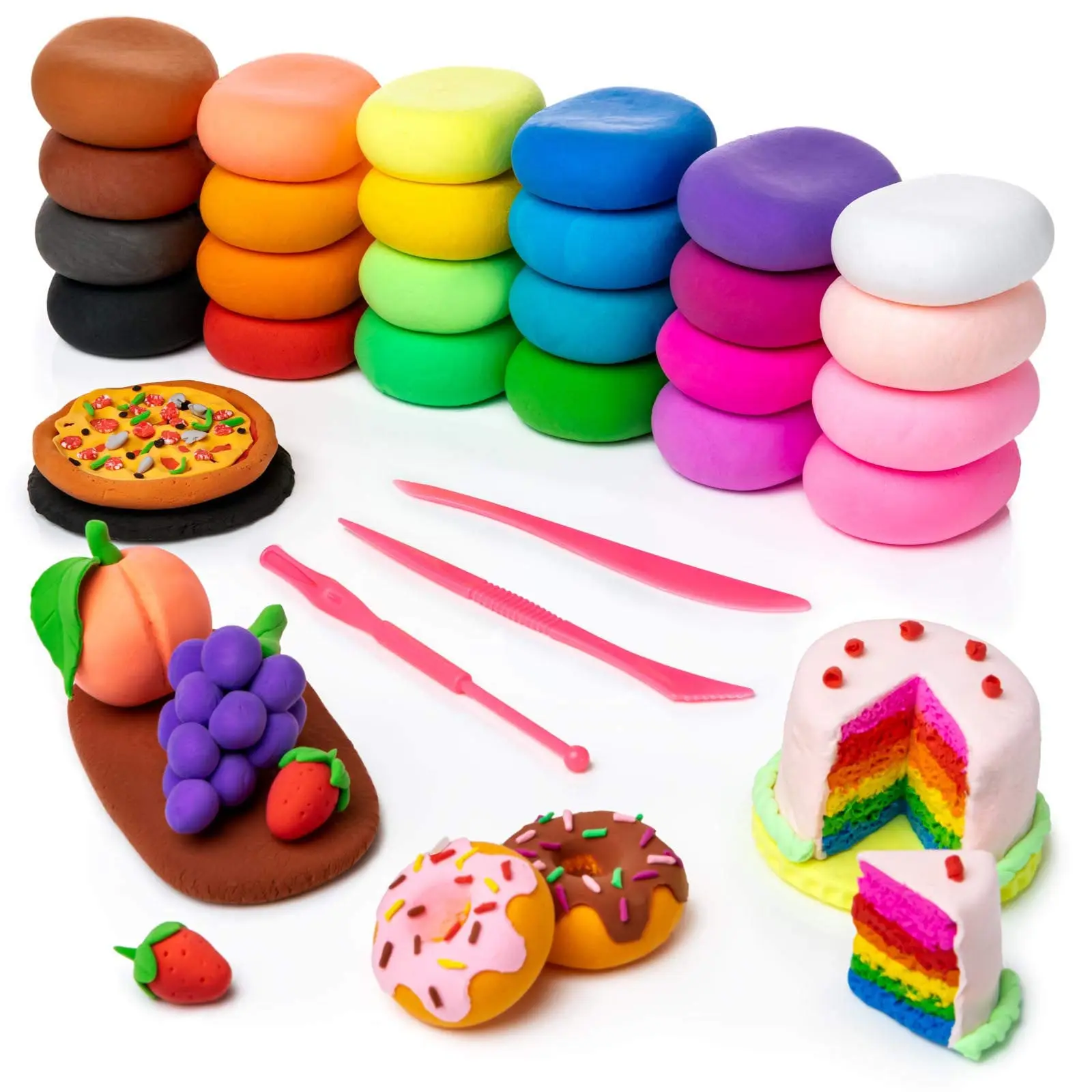 Air Dry Clay, 24 Colors Modeling Set with 3 Sculpting Tools, Magic Foam Clay for Kids and Adults, Gift for Boys and Girls