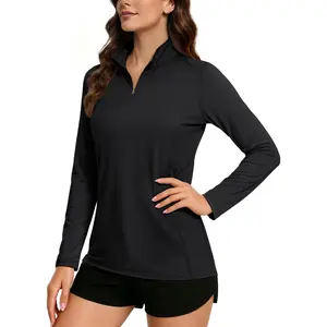 Women's Quarter Zip Pullover Golf Shirts UPF 50+ Long Sleeve Sun Shirts UV Protection Workout TopsGift