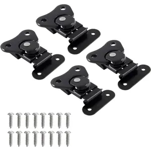 4 Pack Black 304 Stainless Steel Butterfly Twist Latches, Durable Butterfly Buckle Latch for Suitcase Cabinets Tool Boxes