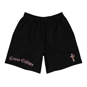 Black Cross Culture Leopard Shorts