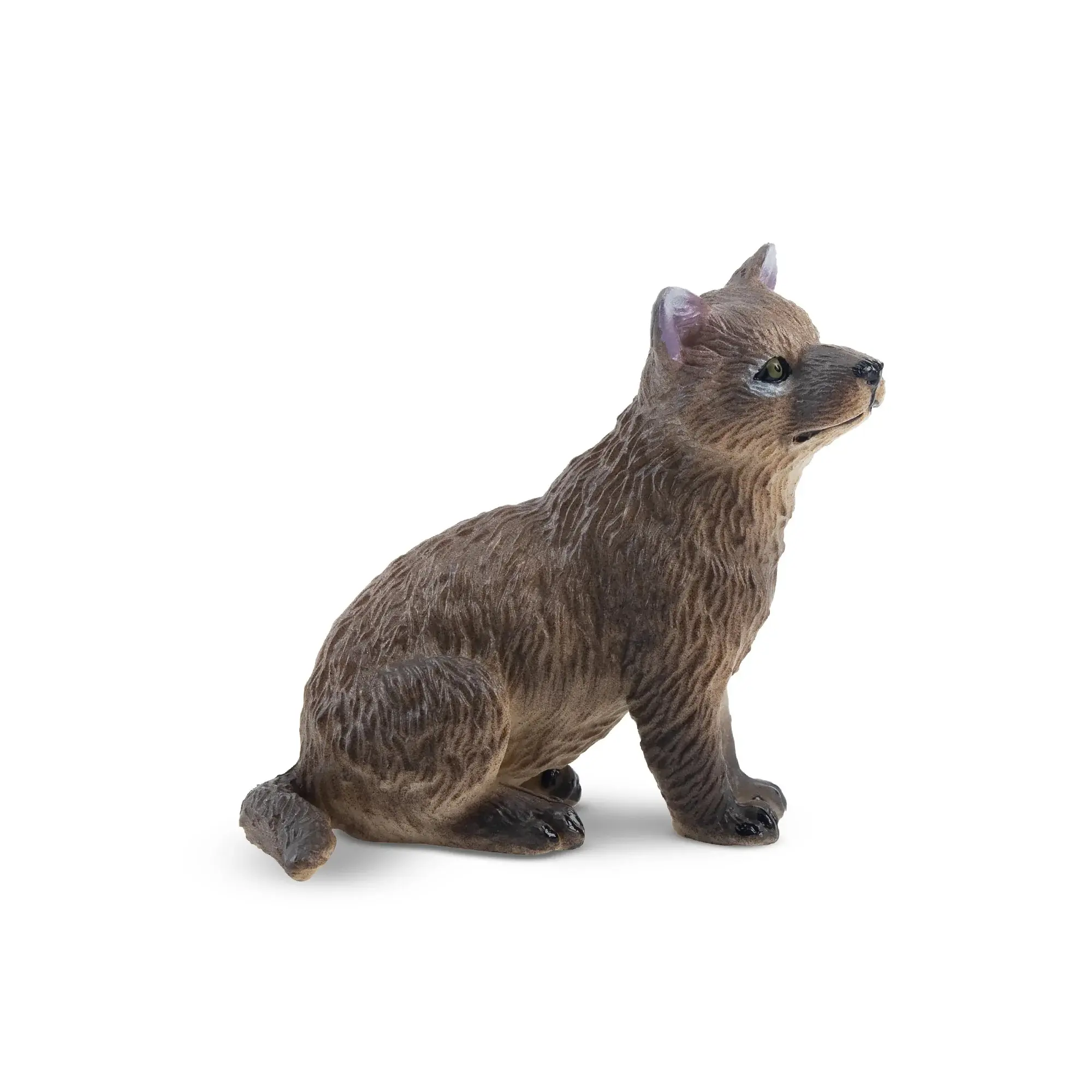 Toymany Hand-Painted Sitting Grey Wolf Cub Figurine – Realistic Animal Model, Perfect for Early Education, Montessori Sensory Play, Cake & Party Decorations, Desk & Home Décor, Thoughtful Gifts, and Collectible Figurine