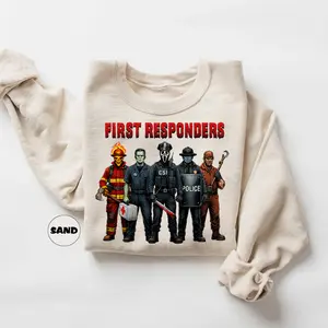 H0rror First Responders Sweatshirt & T-shirt, Funny Halloween Outfit for EMS, Dispatcher, Police, Firefighter Shirt, Emergency Squad Tee