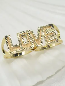 Geometric Love Letter Ring, Statement Ring, Copper Alloy Material, Unisex Street Style Jewelry, Perfect Gift for Valentine's Day & More