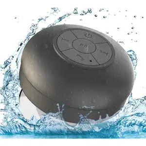 (R)  Shower Speaker  Water Resistant  Handsfree Portable with Loud Clear Sounds 6+hrs of Playtime,  Suction Cup Small Durable for Outdoors Travel  SB510 (Black)