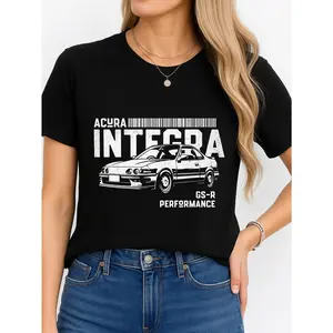 Acura Integra Gs R Performance T Shirt Black Car Enthusiast Casual Wear Personalized Unisex Women Top All Season Comfortable Breathable Short Sleeve Tee Suitable For Any Outfit Usa Made