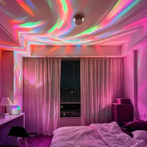 2 In 1 Aurora Borealis Light,16-Colors Northern Lights Night Light Projector,Star Cloud Projection Lamp with Remote Control,USB Charging Aurora Projector Suitable for Bedroom Home Decoration Gift(Aurora & Star Cloud) round