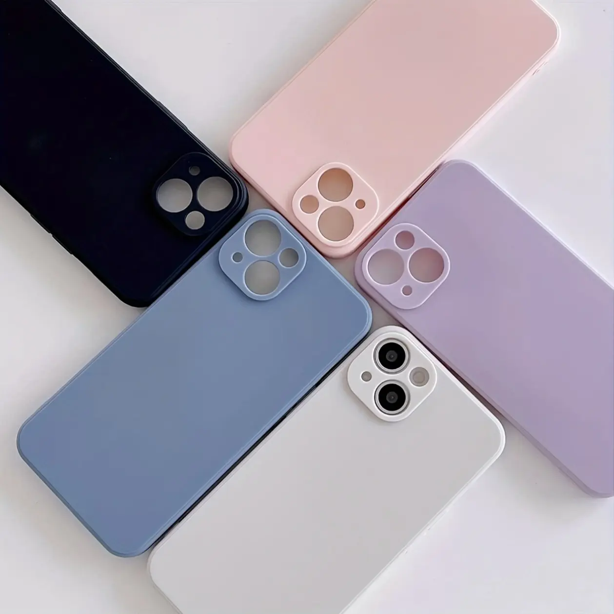 Minimalist Solid Color Flexible TPU Plastic Cellphone Case - Shockproof, Drop-Protection Protector Cover for iPhone 16,15,14,13,12,11,XS,XR,X,7/8,Mini,Plus,Pro,Pro Max, Casing