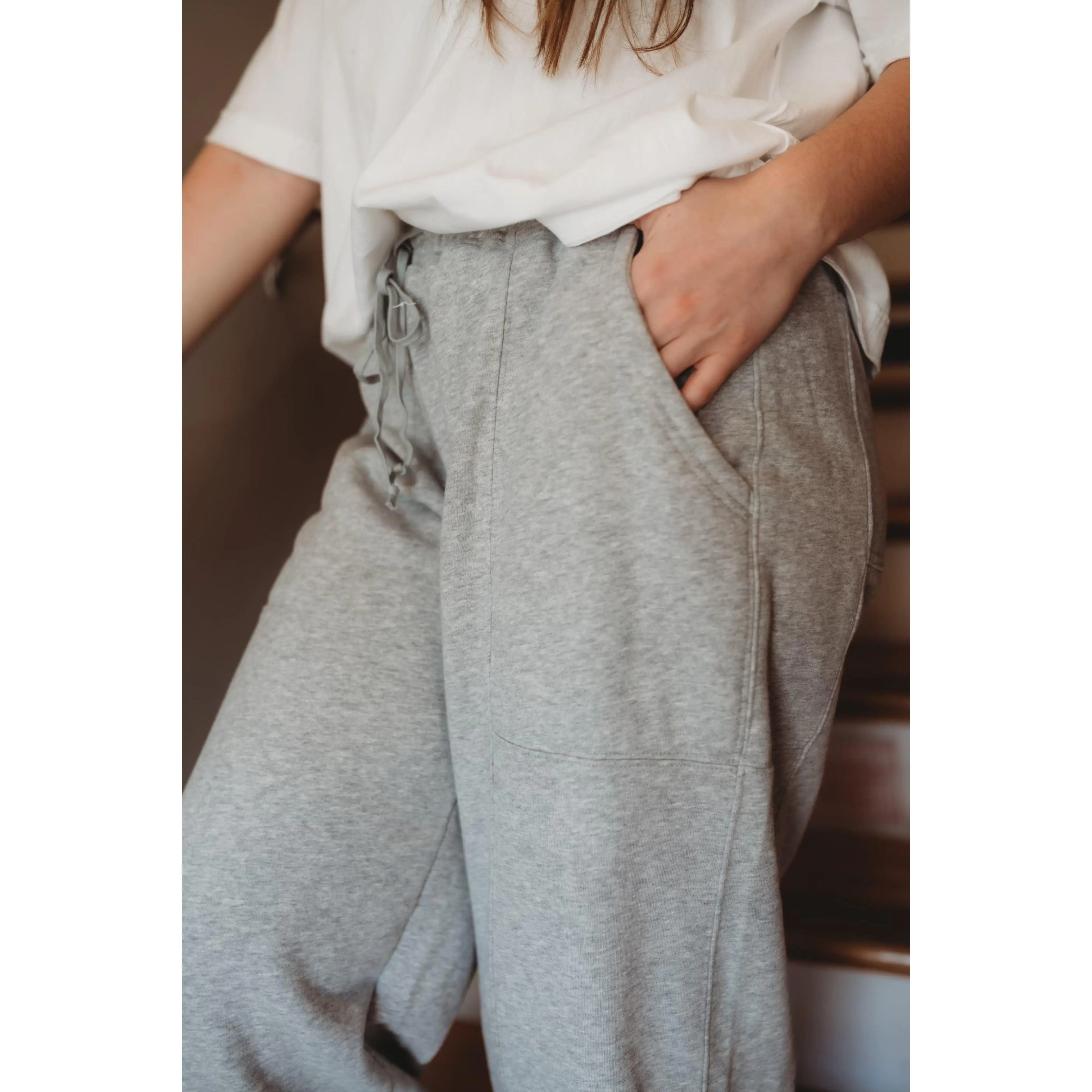 Heather Barrel Joggers