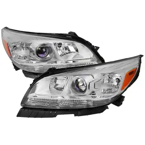 2013-2015 Chevrolet Malibu / 2016 Malibu Limited Projector Headlights w/ Amber Reflectors (Chrome Housing/Clear Lens)
