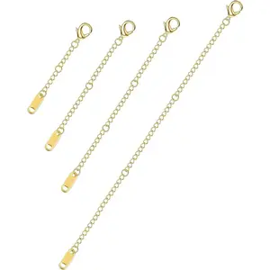 FLORIDECO 4PCS Necklace Chain Extender  Silver  2/3/4/6 Inches Chain Extender for Necklace Bracelet Anklet Stainless Steel Chain Extenders Daily Lobster Clasp Jewelry Making High Quality Adjustable