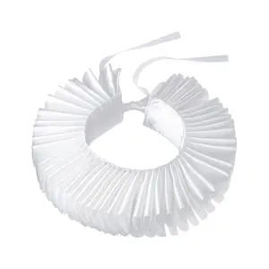 OIDEA Victorian Satin Pleated Ruffle Collar Neck Ruff, Comfortable Halloween Photo Accessory for Cosplay Clown Costumes