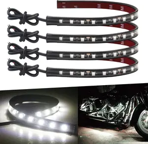 12V Led Light Strip 32CM Waterproof White Led Strip Lights for Cars Motorcycles Golf Cart Interior & Exterior Marine Boat 12V 5050 18SMD,Pack of 4