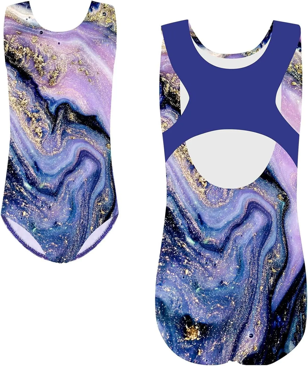 One-piece Gymnastics Leotards for Girls Sparkle Athletic Clothes Activewear