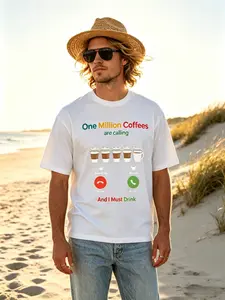 One Million Coffees Are Calling T-Shirt | Funny Coffee Lover Meme Graphic Tee | Casual Caffeine Addict Top for Men Women