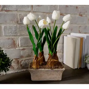Cozy Cottage by Liz Marie Artificial Tulip Tabeltop Pot