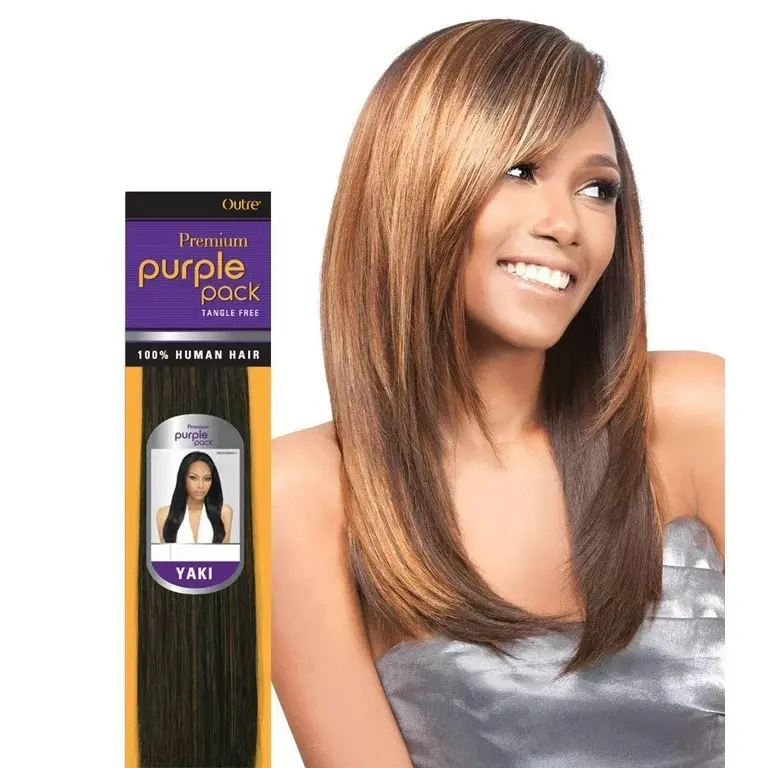 Outre Premium Purple Pack Yaki 100% Human Hair 16”