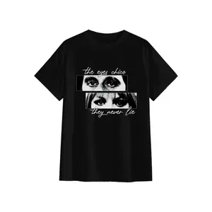 Scarface Graphic T Shirt – 100% Cotton Tony Montana Back Print with "The Eyes Have It" & "They Never Lie" Quotes Casual Round Neck Short Sleeve Tee Unisex Top for Men and Women