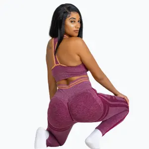 SCULPT Seamless Leggings Set - Sports Bra & Full-Length Leggings with 4-Way Stretch, Breathable Fabric, and Quick-Drying Features - Comfort